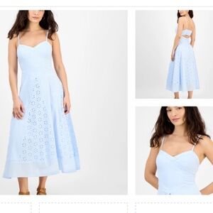 NEW And Now This Petite V-Neck Sleeveless Eyelet Maxi Dress XS petite